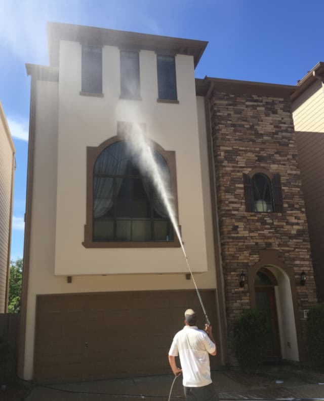 Cleaned concrete walkway at a commercial property